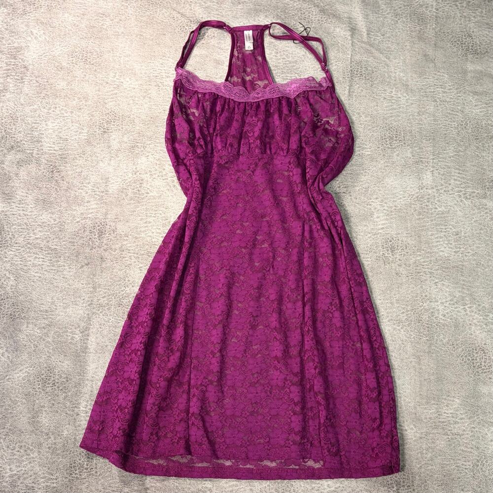 Purple Lace Floral Mini Dress